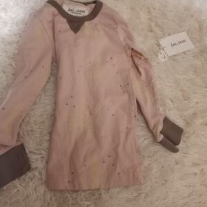 Pink and Brown Long Sleeve Pajama Shirt Sz 4/5